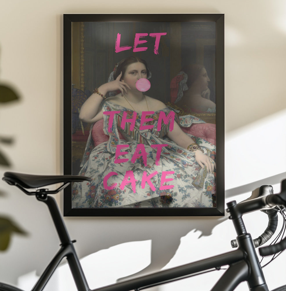 Let Them Eat Cake, Bubble Gum Vintage Portrait - Poster / Art Print - interiör