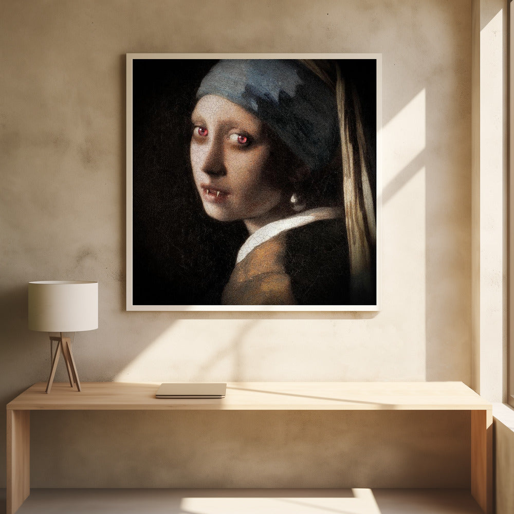 Girl With Pearl   the Undead Edition - Poster / Art Print - interiör