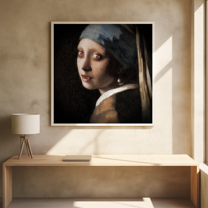 Girl With Pearl   the Undead Edition - Poster / Art Print - interiör