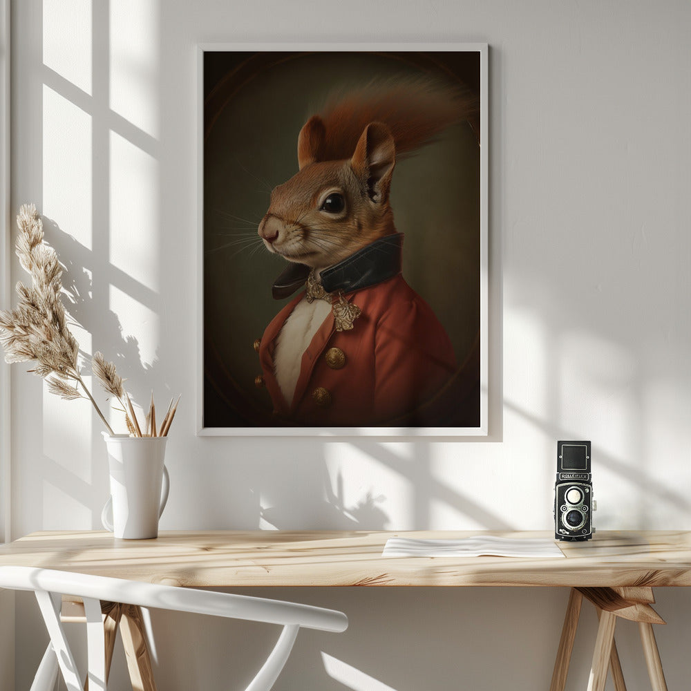 Regal Squirrel Gentleman - Poster / Art Print - interiör