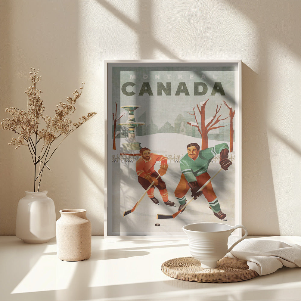 Montreal Canada Pond Hockey Guys - Poster / Art Print - interiör
