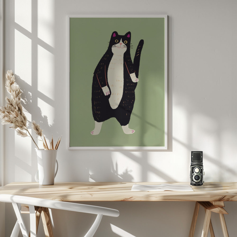 Black and white cat 02 - Poster / Art Print - interiör