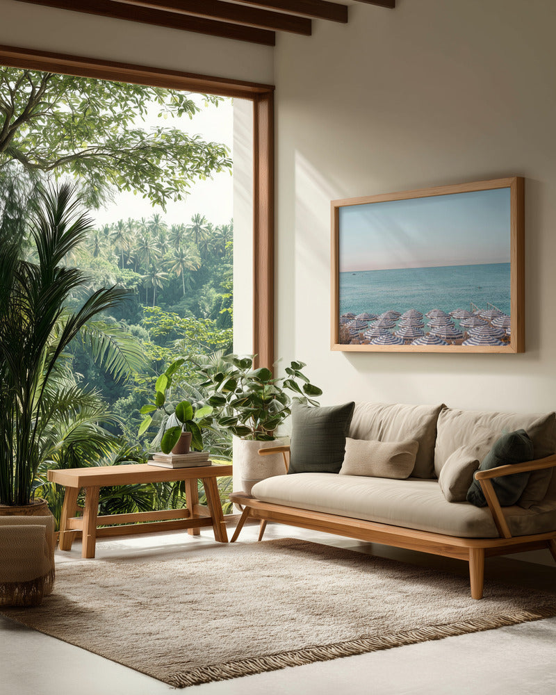 Riviera Beach Umbrellas - Poster / Art Print - interiör