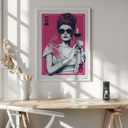 Queen of Clubs - Poster / Art Print - interiör
