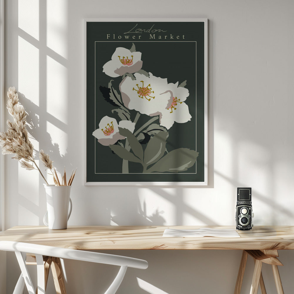 Flower Market London Hellebore - Poster / Art Print - interiör