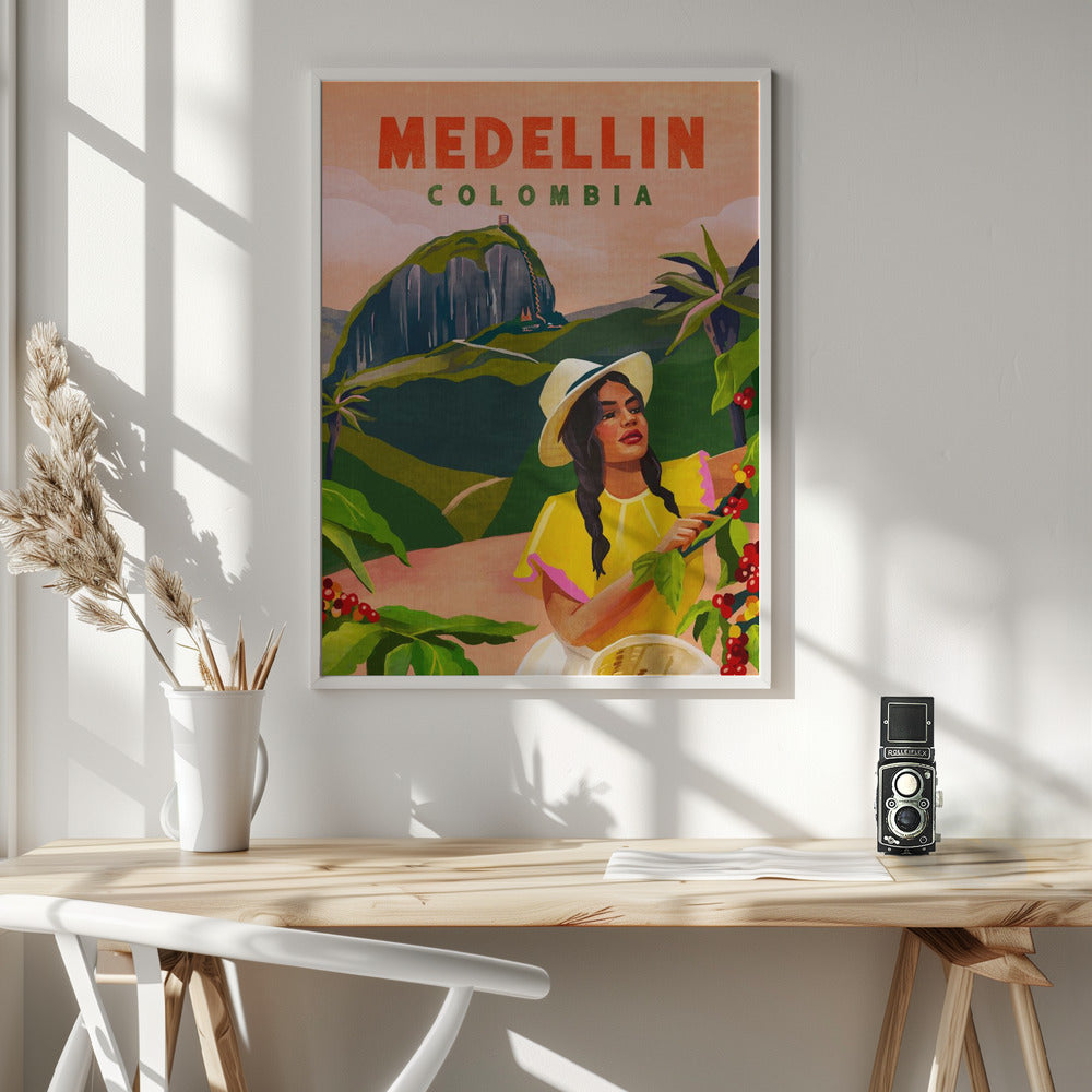 Medellin Colombia Travel Poster - Poster / Art Print - interiör