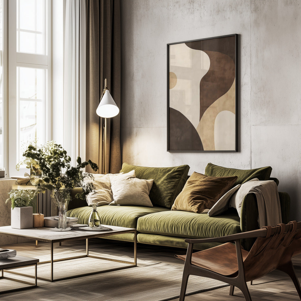 Brown Tones Geometric 2 - Poster / Art Print - interiör