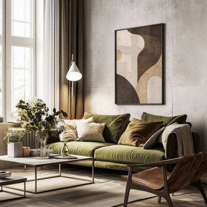 Brown Tones Geometric 2 - Poster / Art Print - interiör