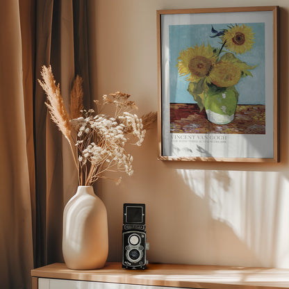 Vase With Three Sunflowers - Poster / Art Print - interiör
