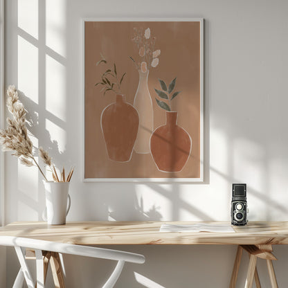 Set of Flower Vases - Poster / Art Print - interiör