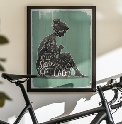 Totally Sane Cat Lady - Poster / Art Print - interiör