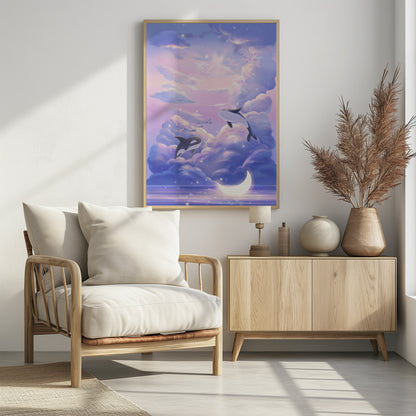 Fantasy Beautiful Whale - Poster / Art Print - interiör