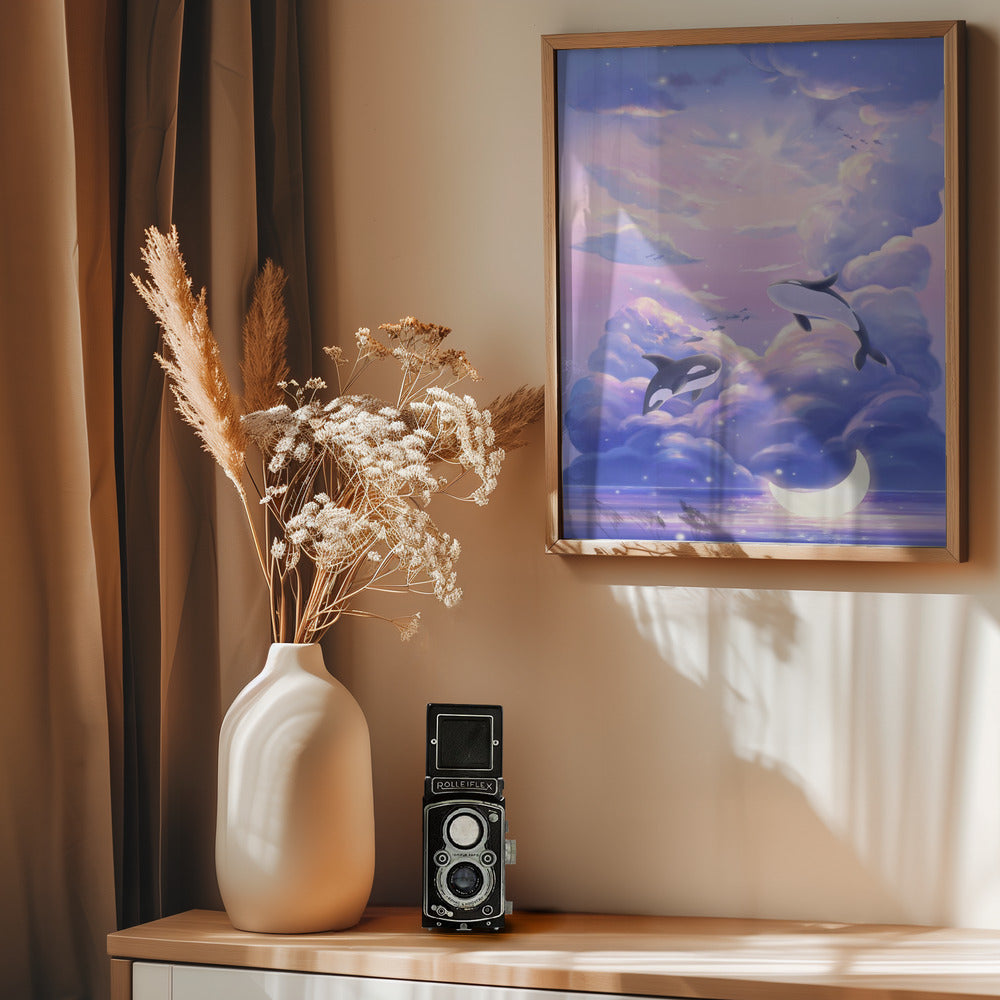 Fantasy Beautiful Whale - Poster / Art Print - interiör