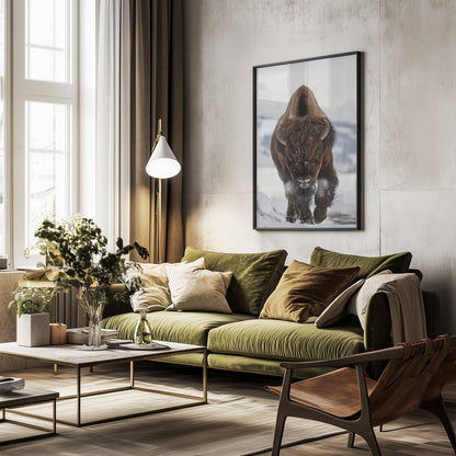 Bison Incoming - Poster / Art Print - interiör