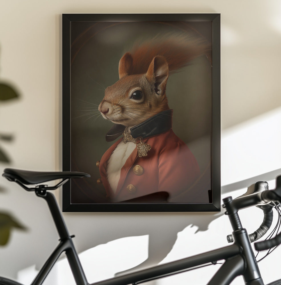 Regal Squirrel Gentleman - Poster / Art Print - interiör