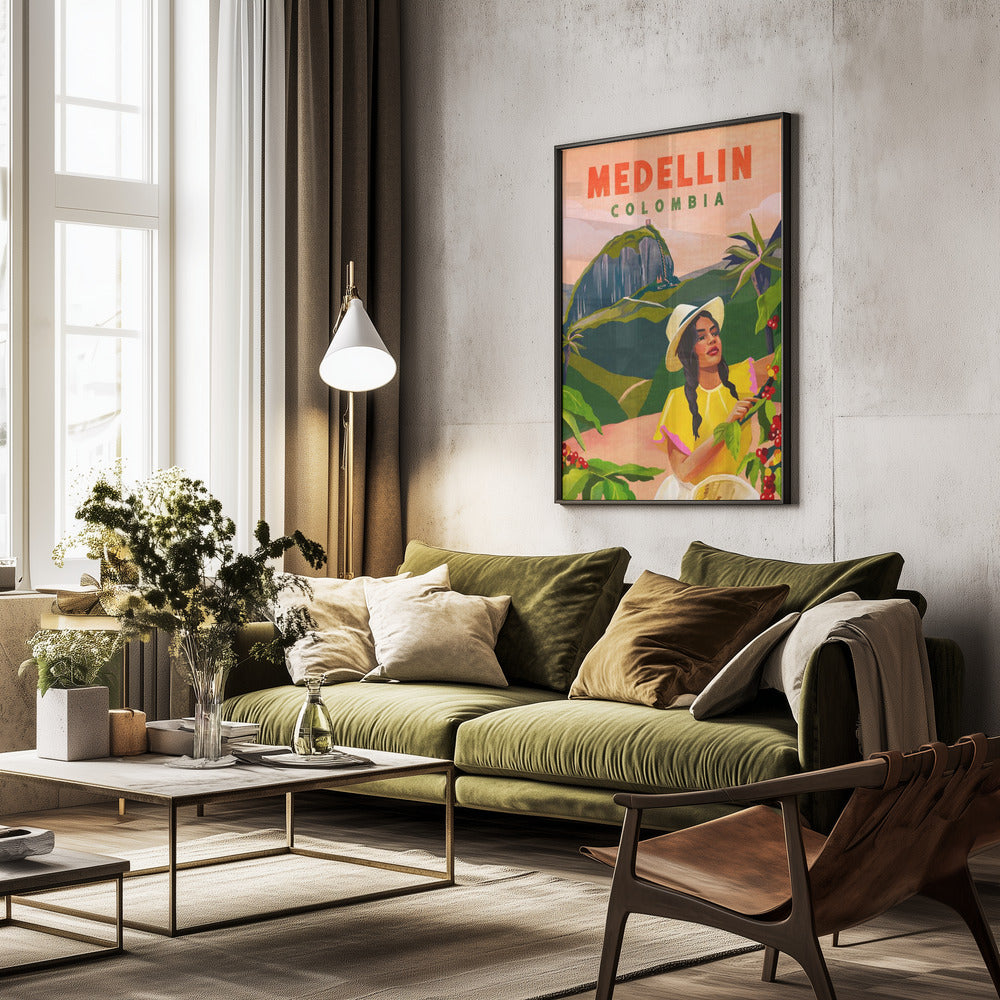 Medellin Colombia Travel Poster - Poster / Art Print - interiör