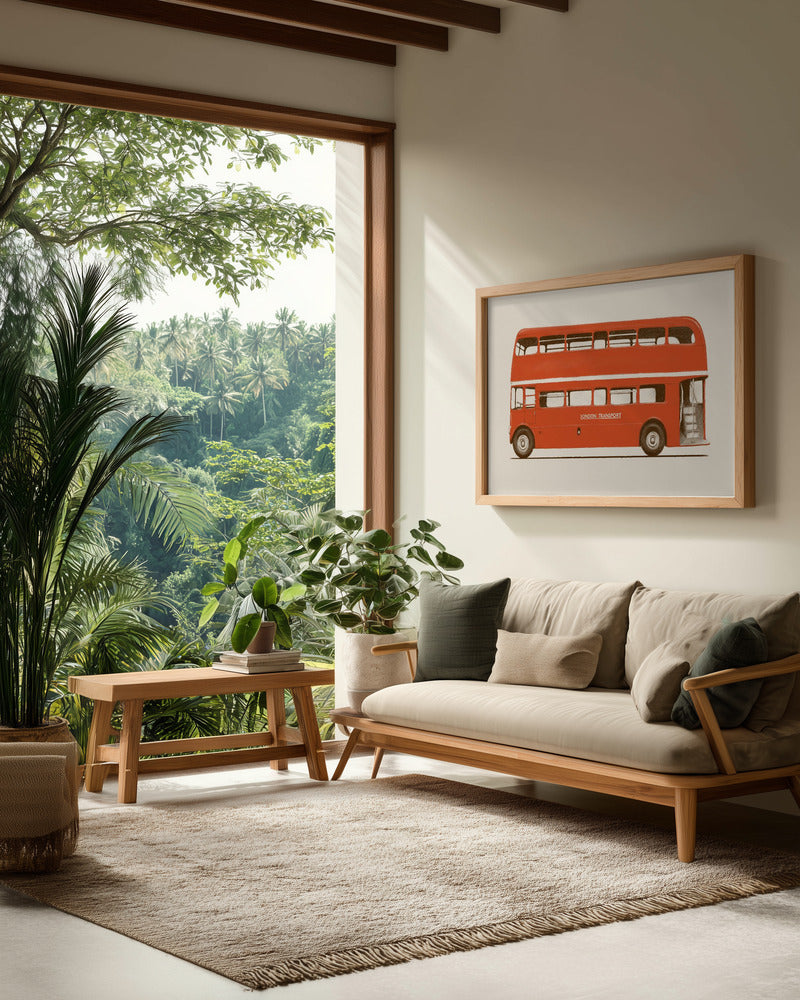 Red English Bus - Poster / Art Print - interiör