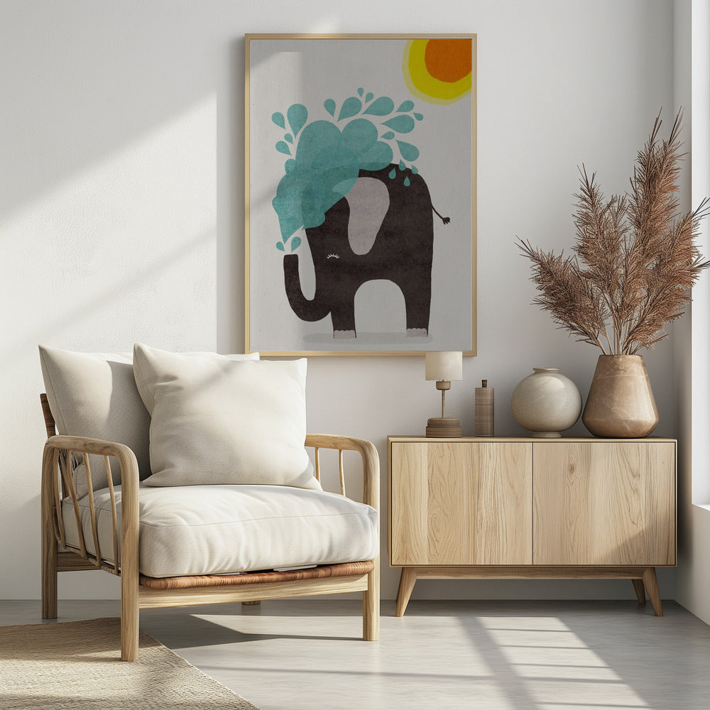 Funny elephant - Poster / Art Print - interiör