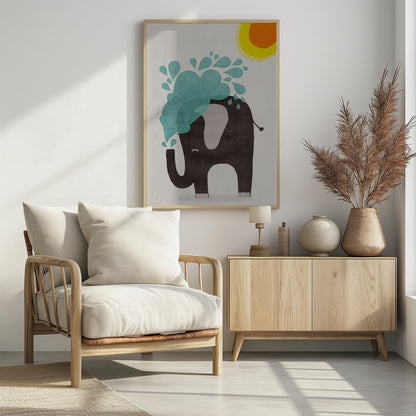 Funny elephant - Poster / Art Print - interiör