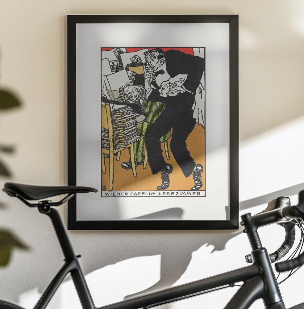 Vienesse Café  In the Reading Room - Poster / Art Print - interiör