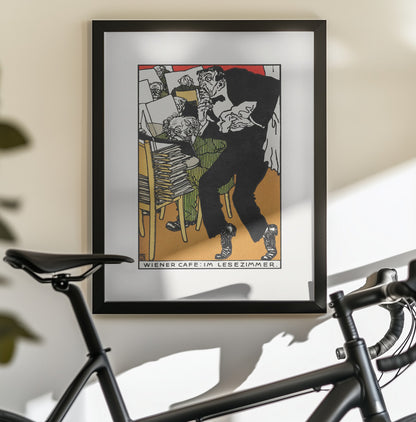 Vienesse Café  In the Reading Room - Poster / Art Print - interiör
