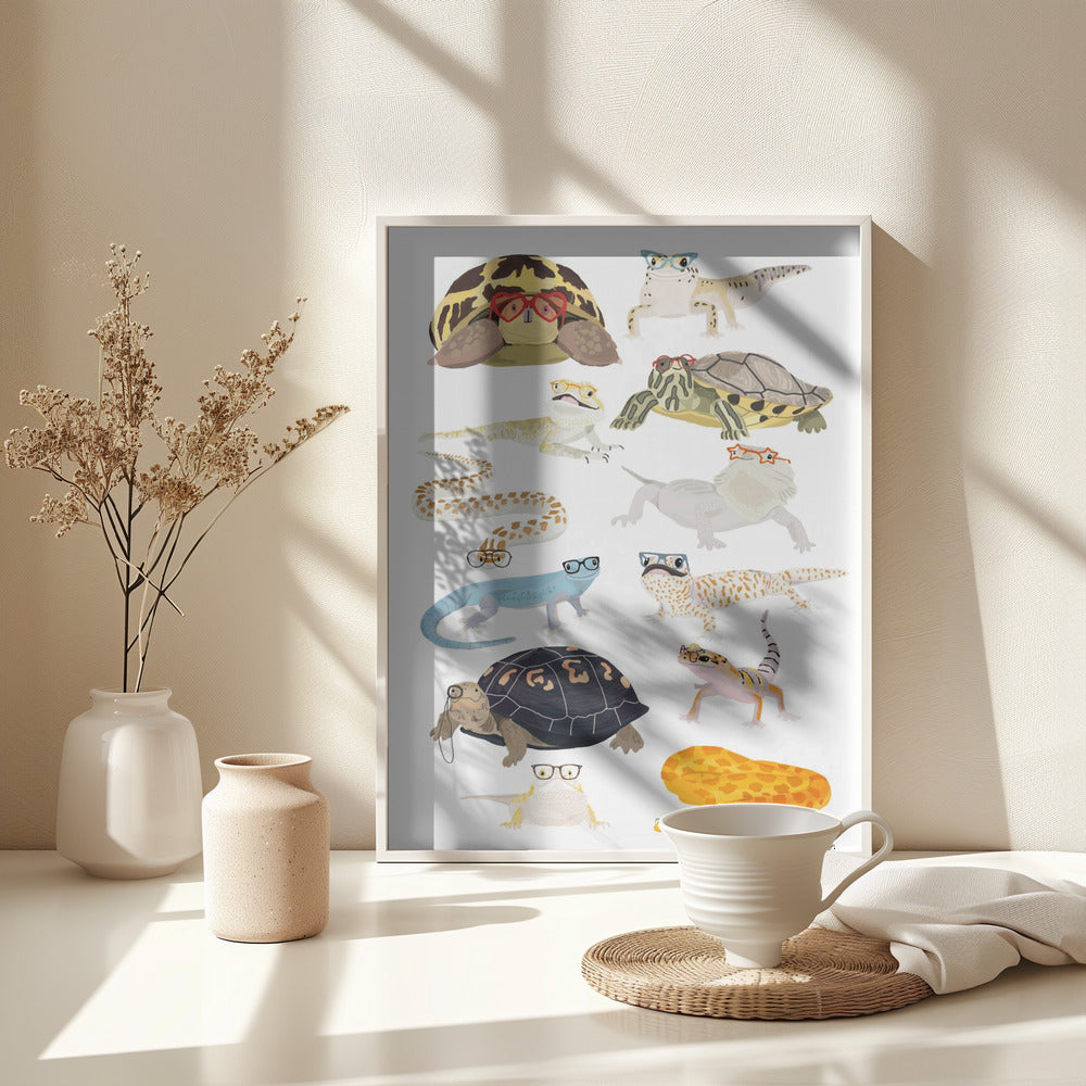 A1 Reptiles In Glasses - Poster / Art Print - interiör