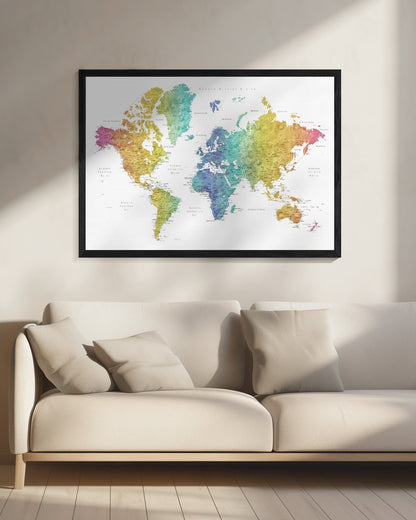 Jude's världskarta på spanska - Poster / Art Print - interiör