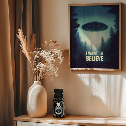 I Want To Believe - UFO - Poster / Art Print - interiör