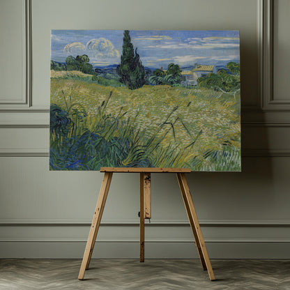 Green Wheat Field With Cypress (1889) - Poster / Art Print - interiör
