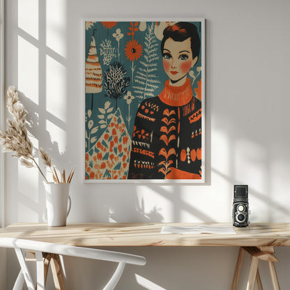Vintage Mag Knitted Sweater - Poster / Art Print - interiör