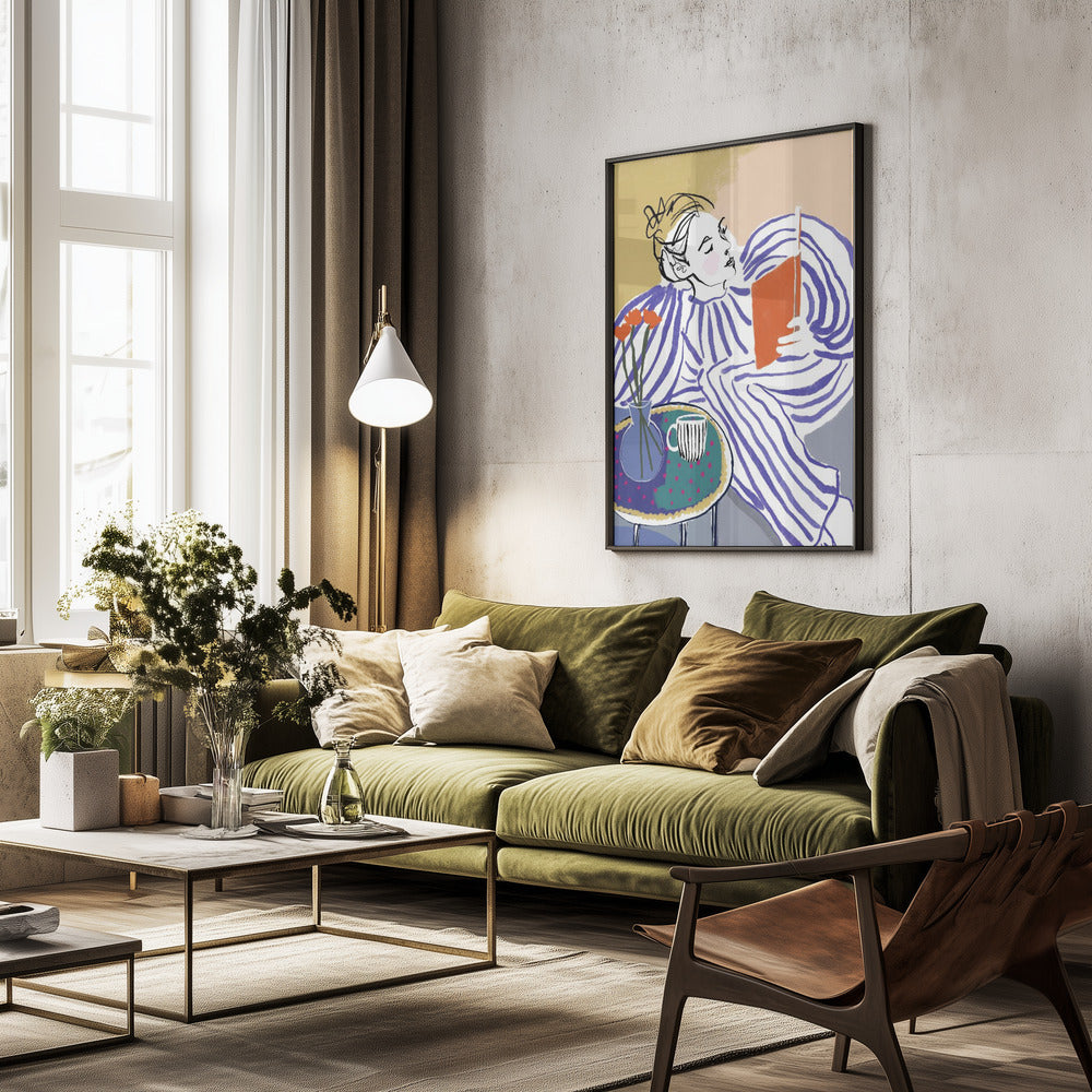 Cozy Reading Corner - Poster / Art Print - interiör