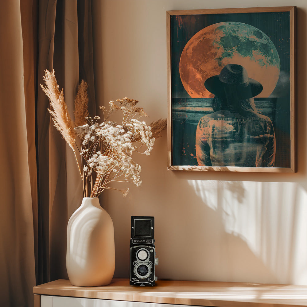 Watching the Moon - Poster / Art Print - interiör