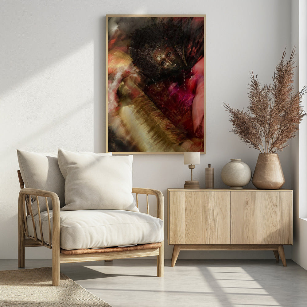 Gold in red - Poster / Art Print - interiör
