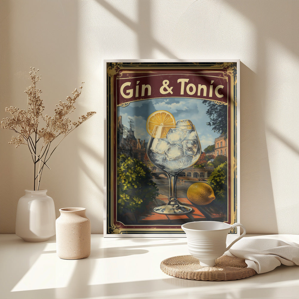 Gin & Tonic Vintage - Poster / Art Print - interiör