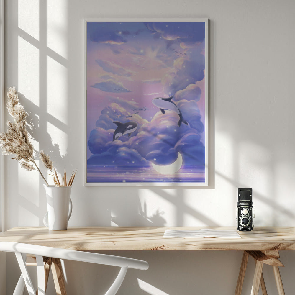 Fantasy Beautiful Whale - Poster / Art Print - interiör