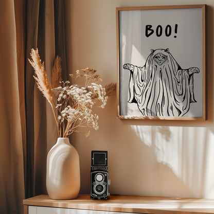 Boo! Ghost Cat - Poster / Art Print - interiör