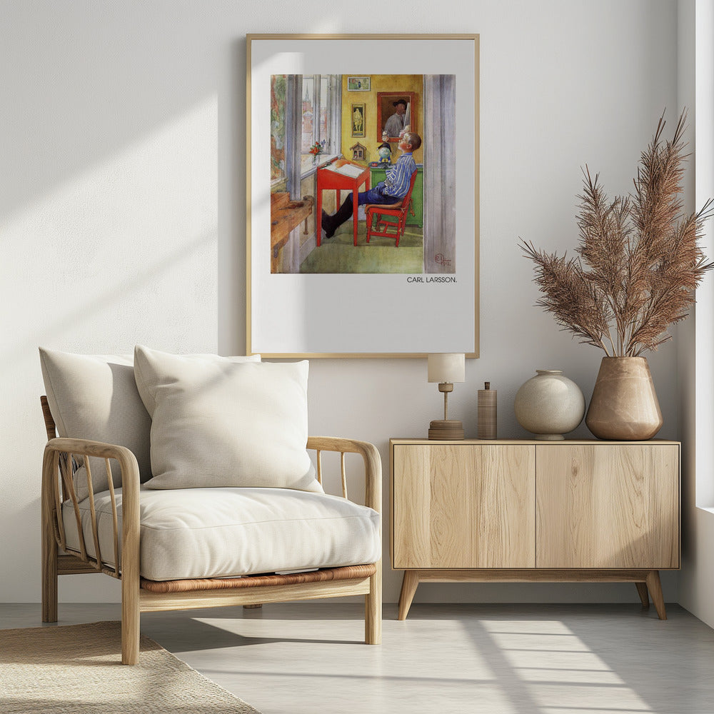 Esbjorn Doing His Homework - Poster / Art Print - interiör