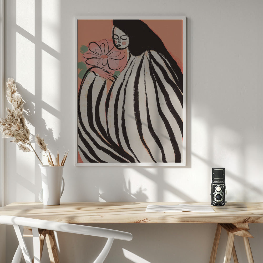 A Silent Moment (Peach) - Poster / Art Print - interiör