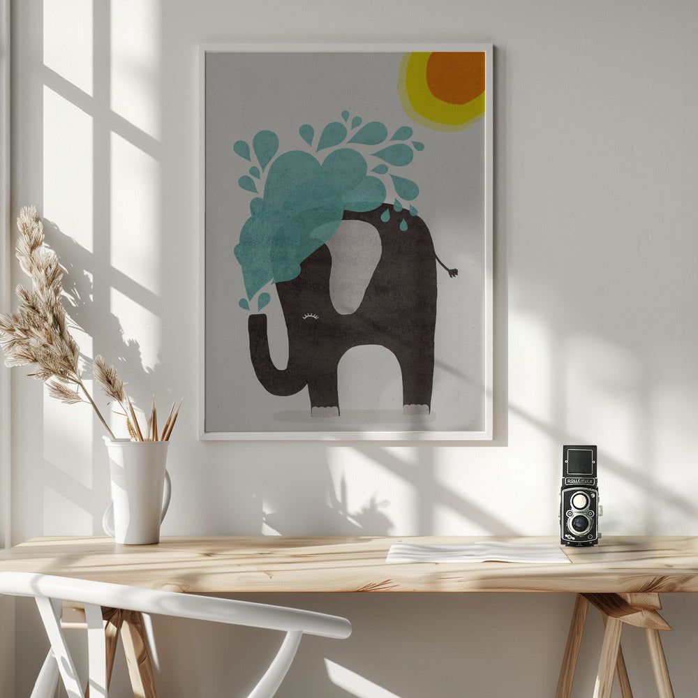Funny elephant - Poster / Art Print - interiör