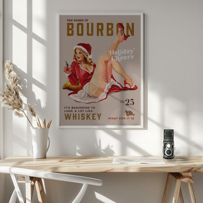 Babes of Bourbon Vol 25 Holiday Cheer Christmas Pinup - Poster / Art Print - interiör