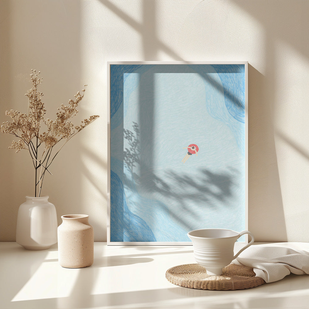 Floating in the Summer Ocean - Poster / Art Print - interiör