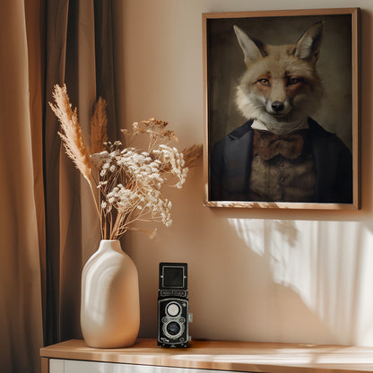 Dapper Fox Gentleman - Poster / Art Print - interiör