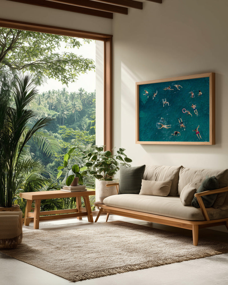 Blue water swim - Poster / Art Print - interiör