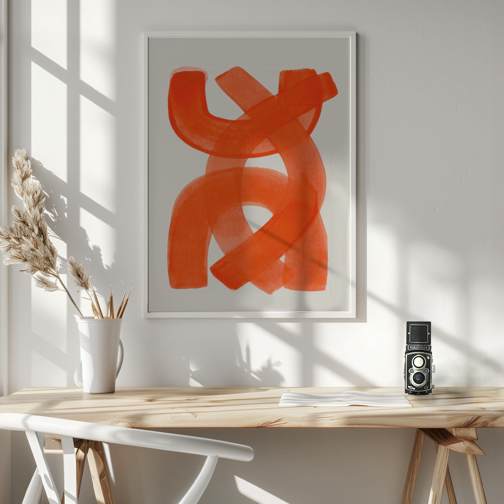 Orange Strokes - Poster / Art Print - interiör