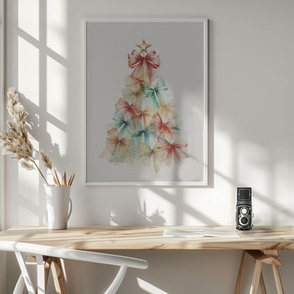 Christmas Ribbons Tree - Poster / Art Print - interiör