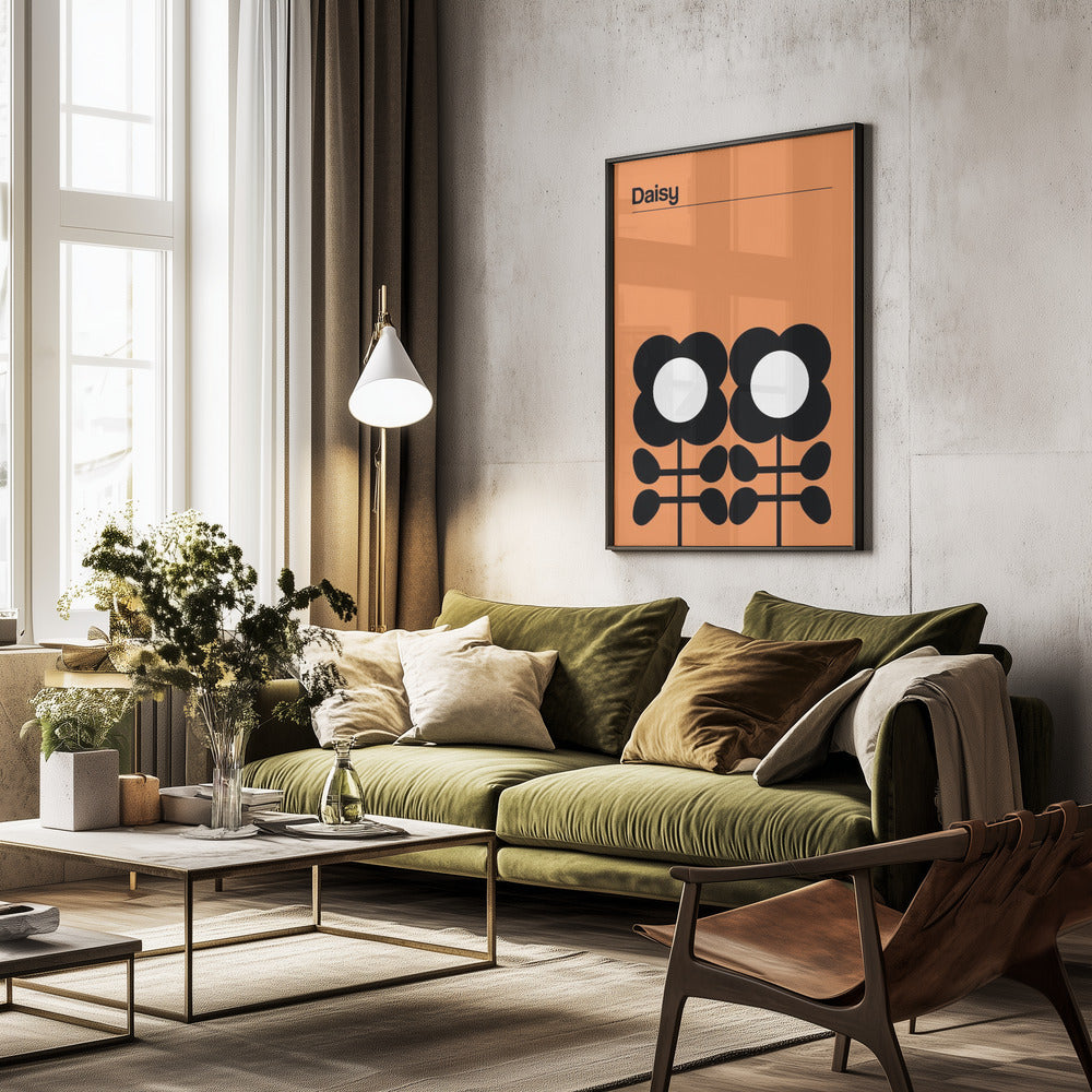 Daisy Mellow Yellow - Poster / Art Print - interiör
