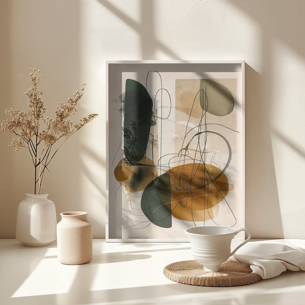 Abstract Beige No 1 - Poster / Art Print - interiör