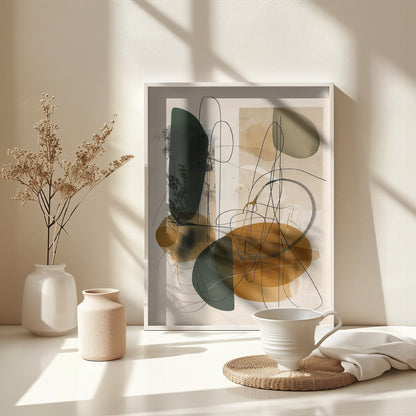 Abstract Beige No 1 - Poster / Art Print - interiör