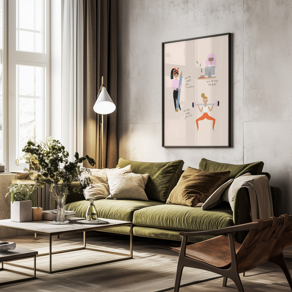 You Need 3x Hobbies - Poster / Art Print - interiör