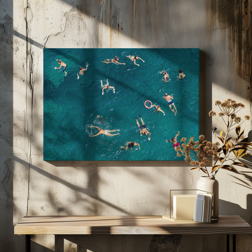 Blue water swim - Poster / Art Print - interiör